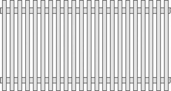 Решетка поперечная, жесткая Interbau 885x200x22 мм №901 белая